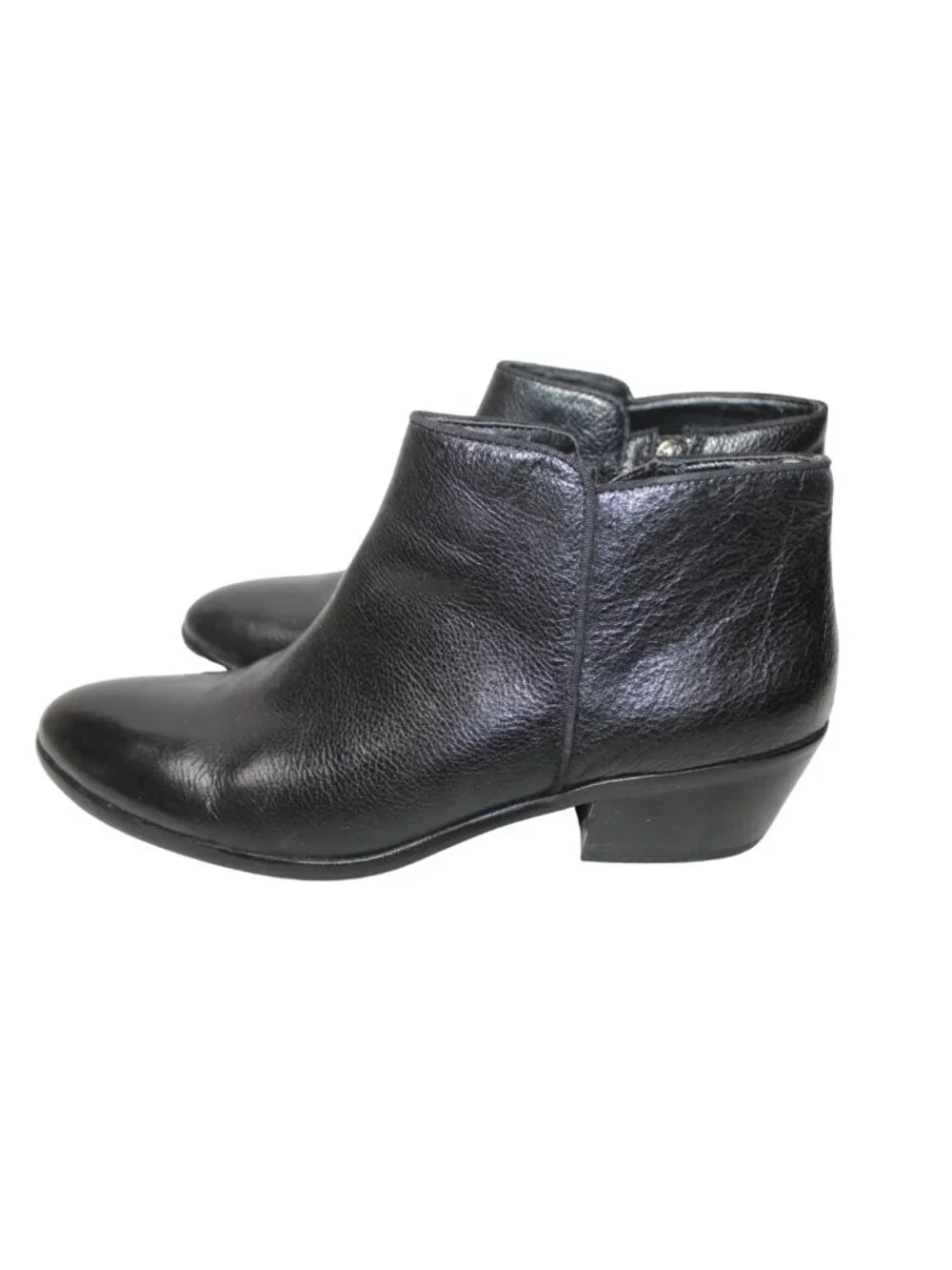 Sam Edelman women's boots size 9 black leather ankle zip almond toe Petty